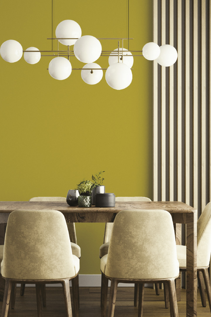 peinture jaune hypnotik dans une cuisine