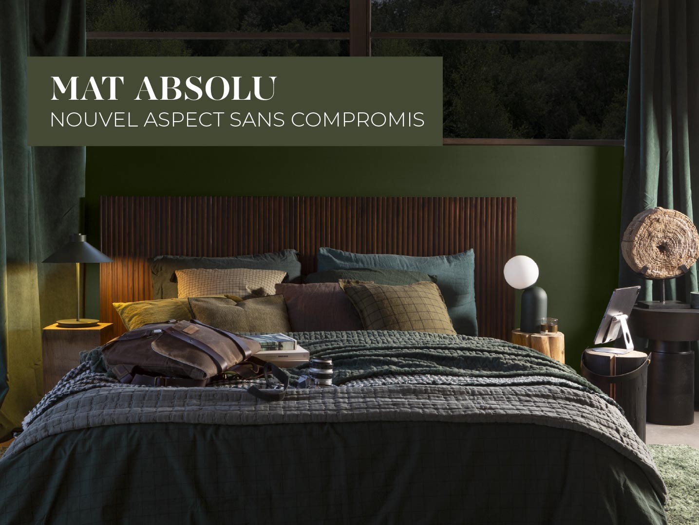 peinture vert forêt d'hypnotik dans une chambre